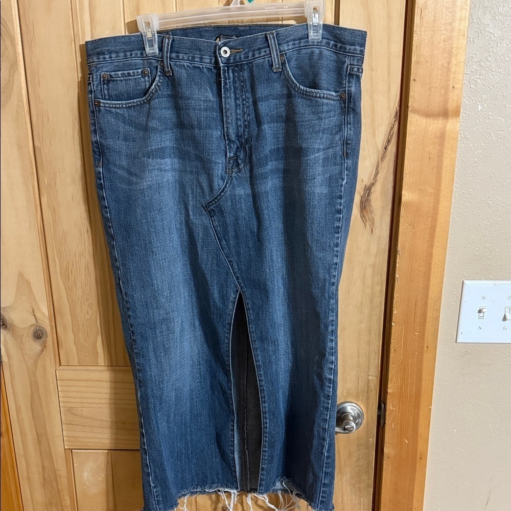 Lucky Brand Y2K Blue Denim Midi Skirt